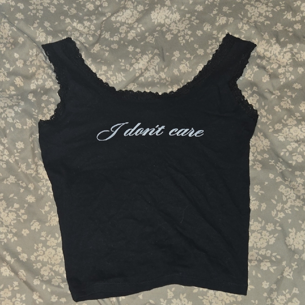 Black Lace Trim Women's Top